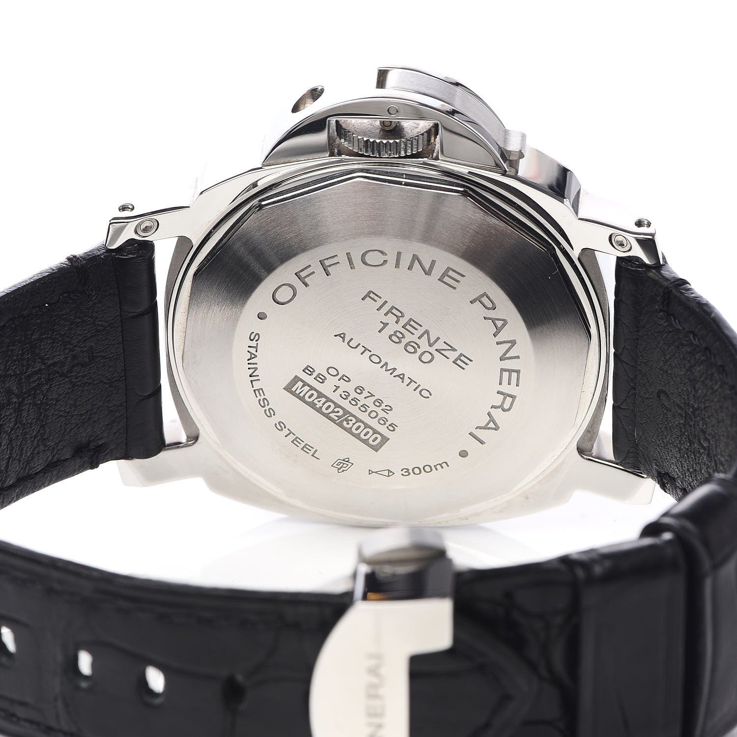Panerai Stainless Steel Alligator 44mm Luminor 3 Day Power Reserve Automatic Watch Black PAM00090 5 of 7