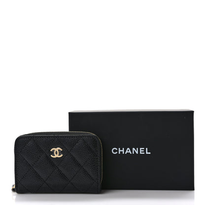 Chanel Caviar Quilted Zip Coin Purse Black 8 of 8