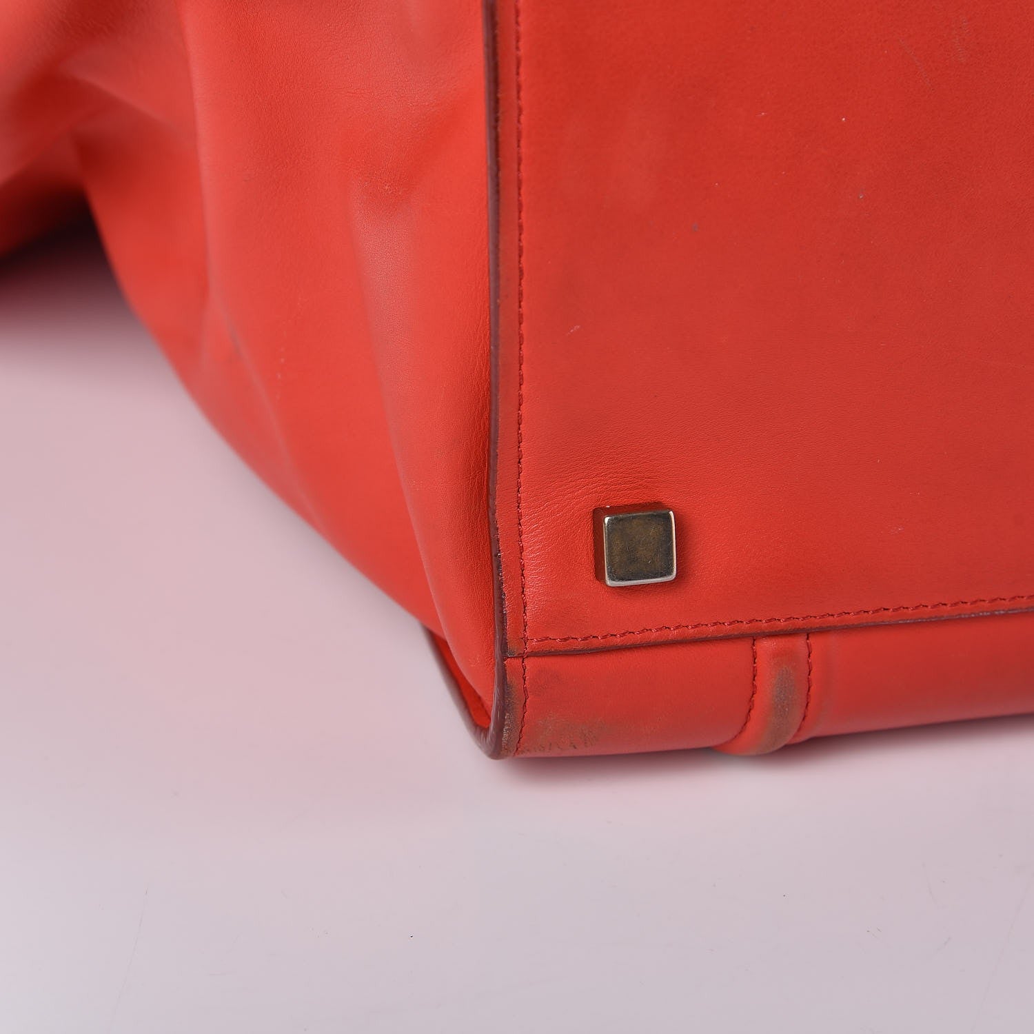 Celine Nappa Calfskin Medium Phantom Luggage Vermillion 26 of 28