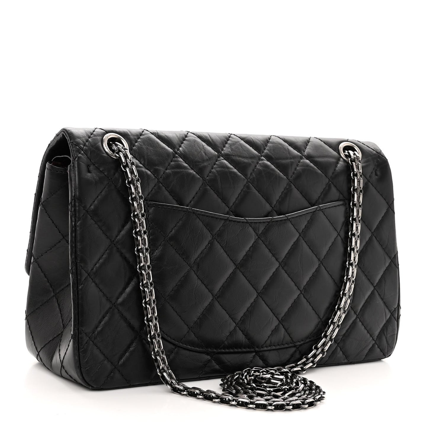 Aged Calfskin Quilted 2.55 Reissue 226 Flap Black
