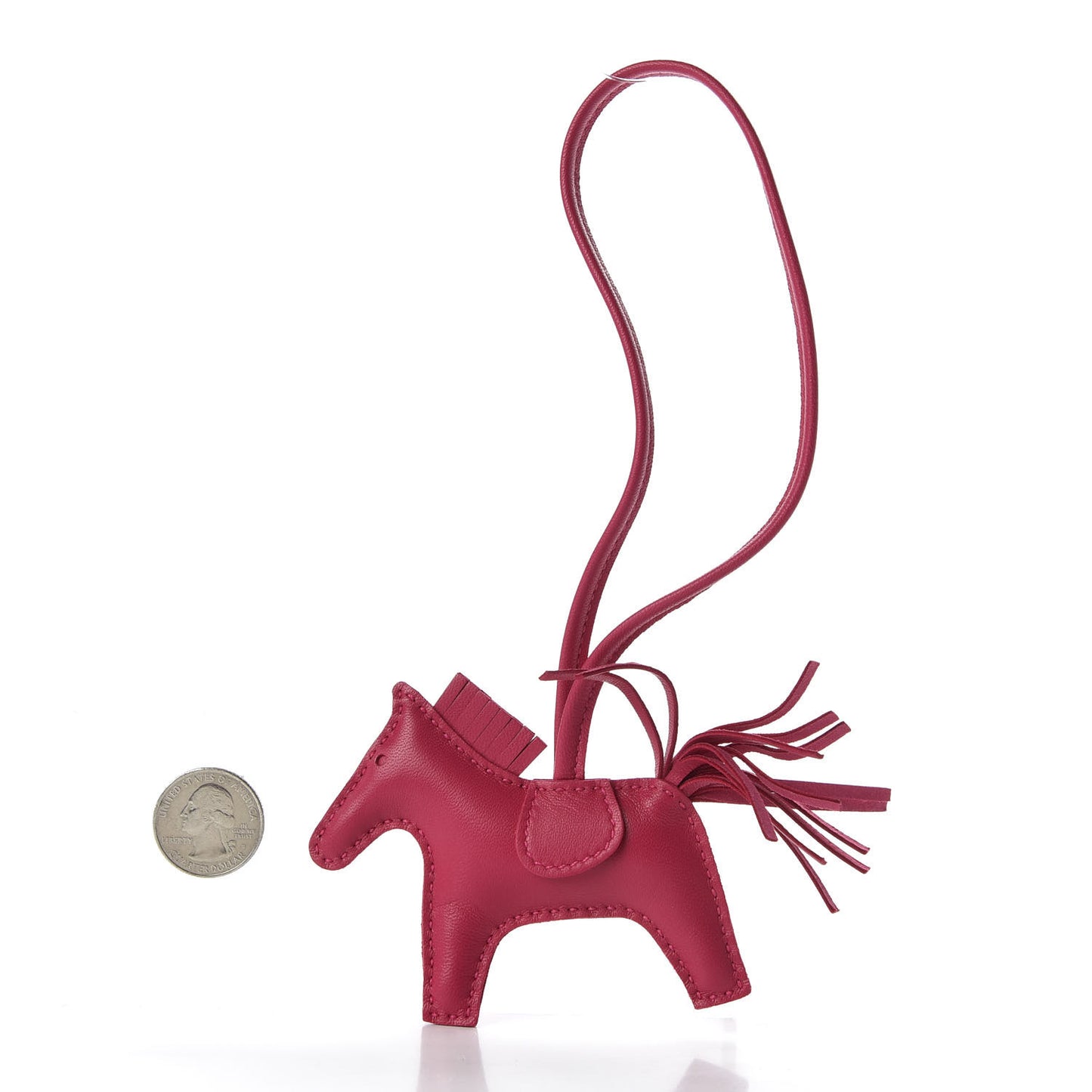 Milo Lambskin Grigri Rodeo Horse Bag Charm PM Rose Mexico
