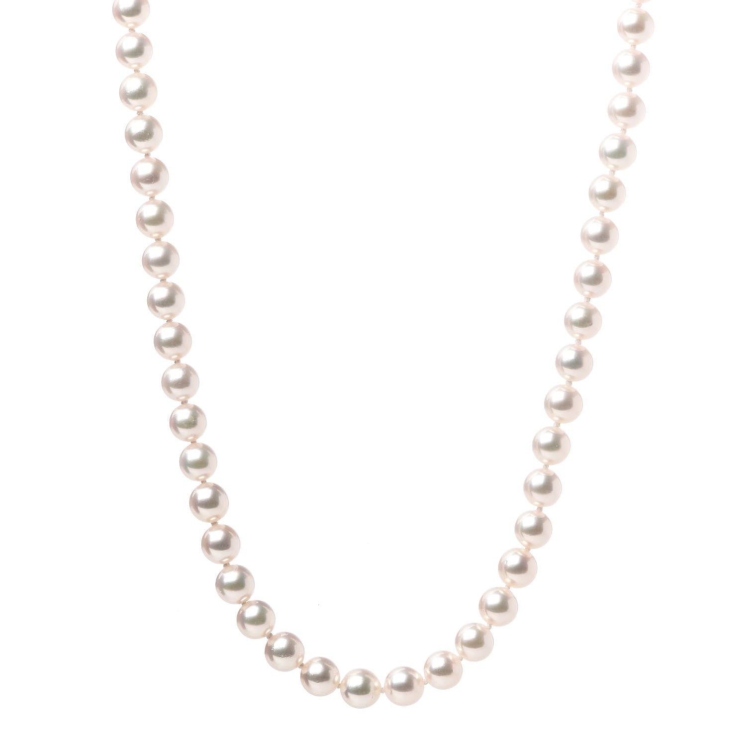 Mikimoto Sterling Silver Akoya Pearl 7-7.5mm Strand Necklace 17.5" 1 of 5