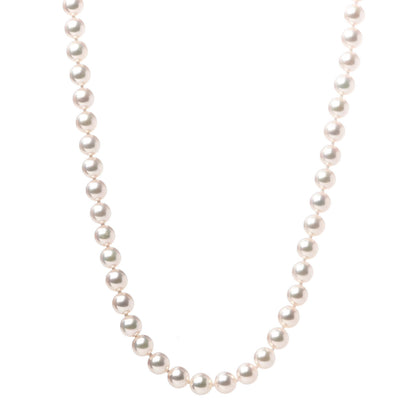 Mikimoto Sterling Silver Akoya Pearl 7-7.5mm Strand Necklace 17.5" 1 of 5