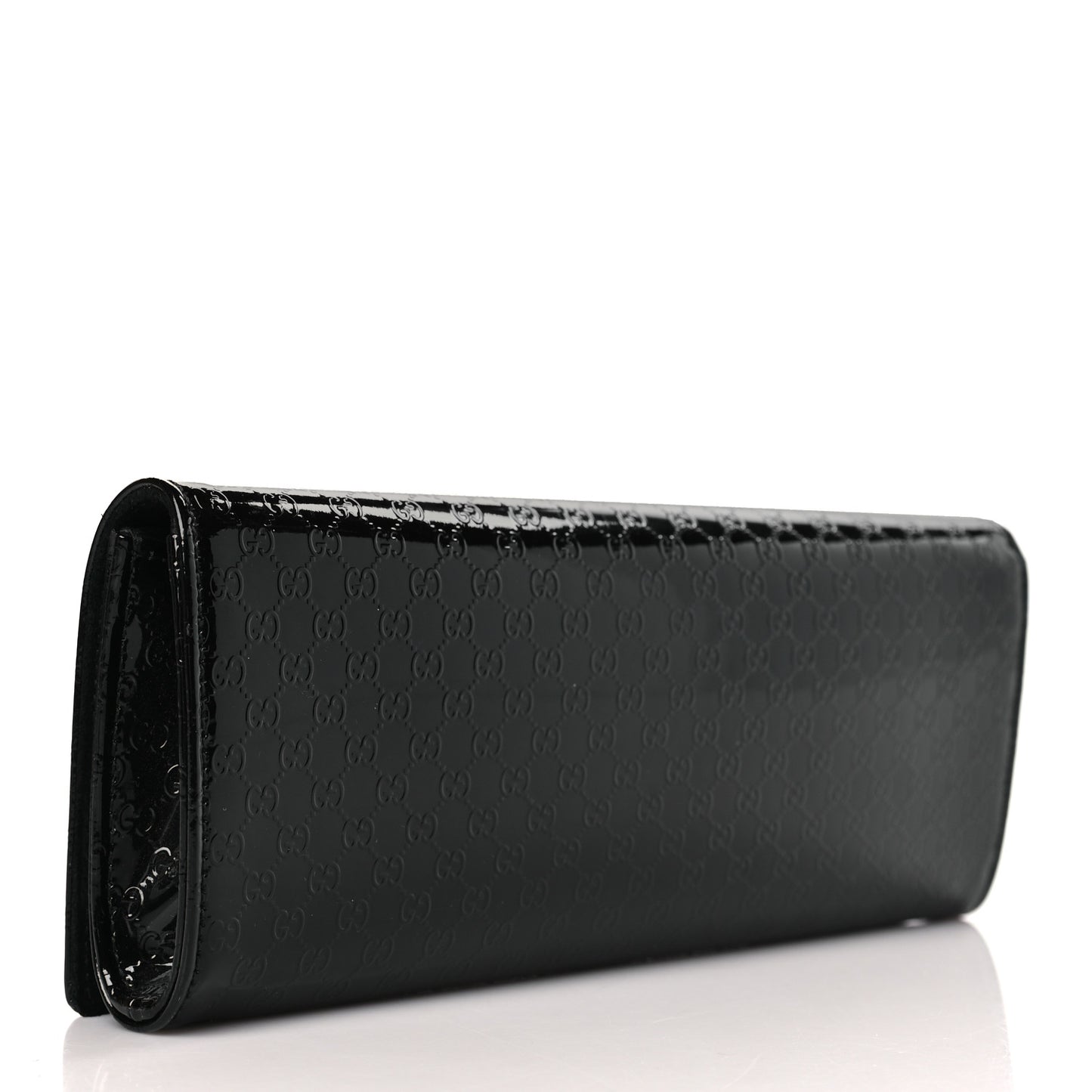 Patent Microguccissima Small Broadway Clutch Black