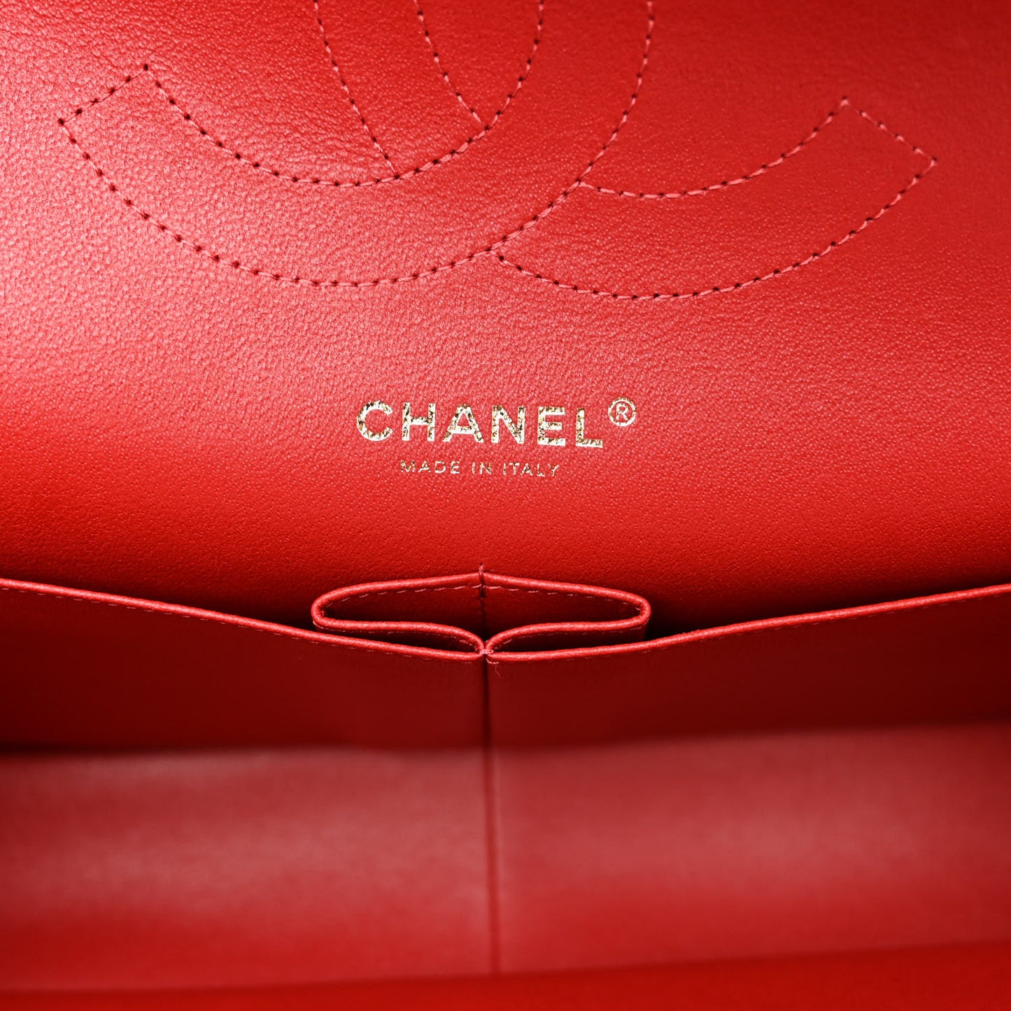 Caviar Quilted Jumbo Double Flap Red