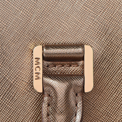 MCM Metallic Saffiano Nuovo Tote Gold 12 of 19