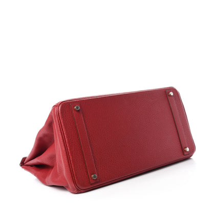 Hermes Taurillon Clemence Birkin 40 Rouge Casaque 4 of 21