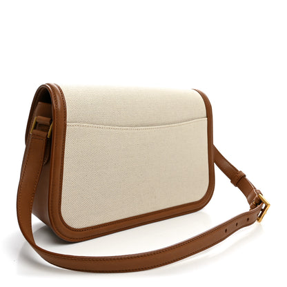 Saint Laurent Linen Calfskin Monogram Small Solferino Satchel Greggio Brick 3 of 9