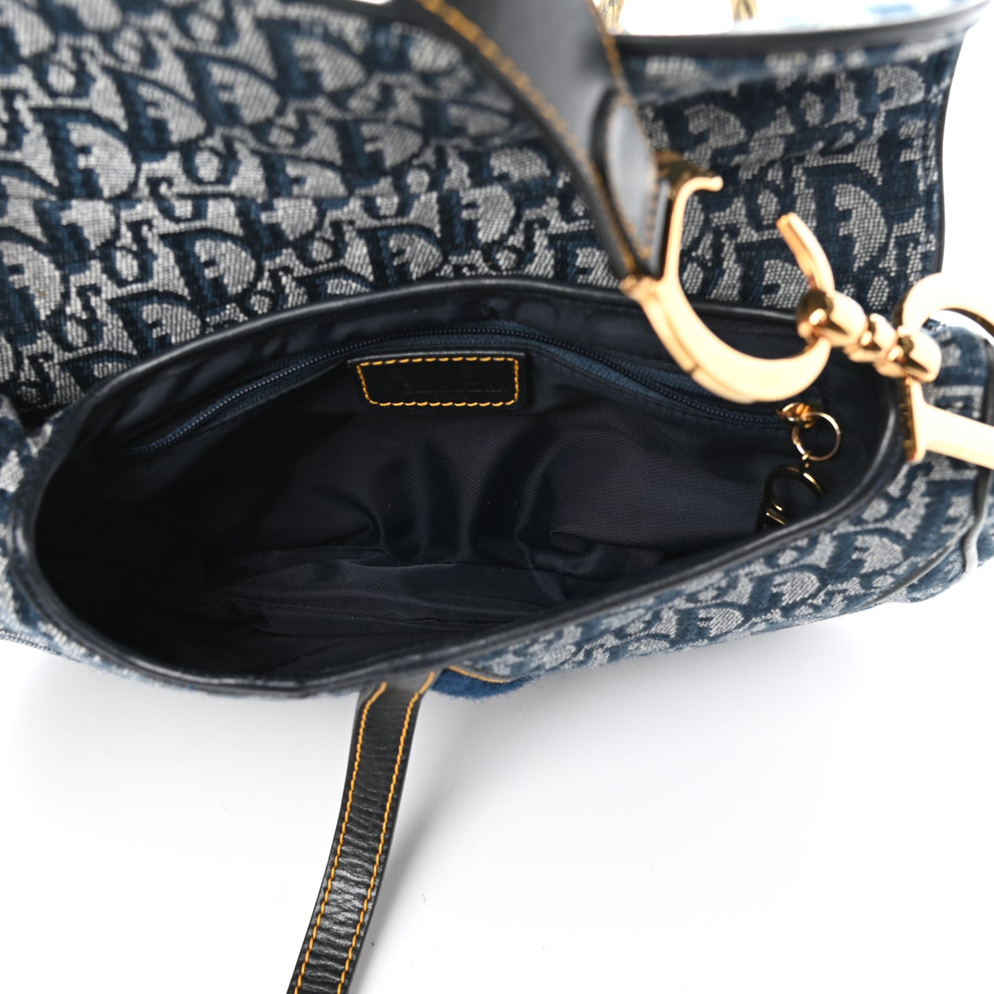 Monogram Double Saddle Bag Navy Blue