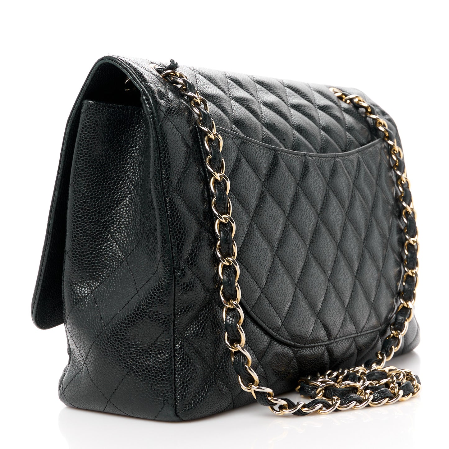 Caviar Quilted Maxi Single Flap Black