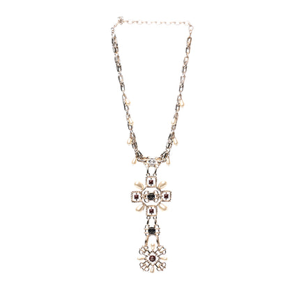 Chanel Metal Resin Bead Pearl CC Short Pendant Necklace Gold Multicolor 3 of 5