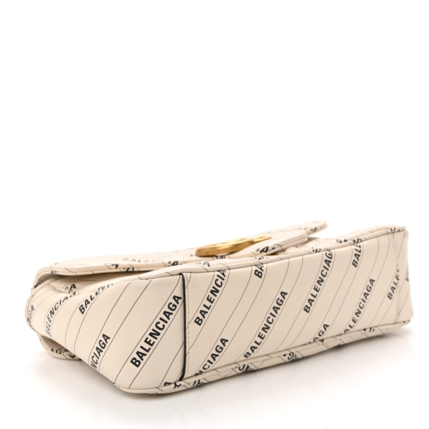 Gucci X BALENCIAGA Calfskin Matelasse Logo Print Small GG Marmont Shoulder Bag White 4 of 11