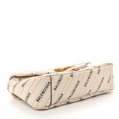Gucci X BALENCIAGA Calfskin Matelasse Logo Print Small GG Marmont Shoulder Bag White 4 of 11