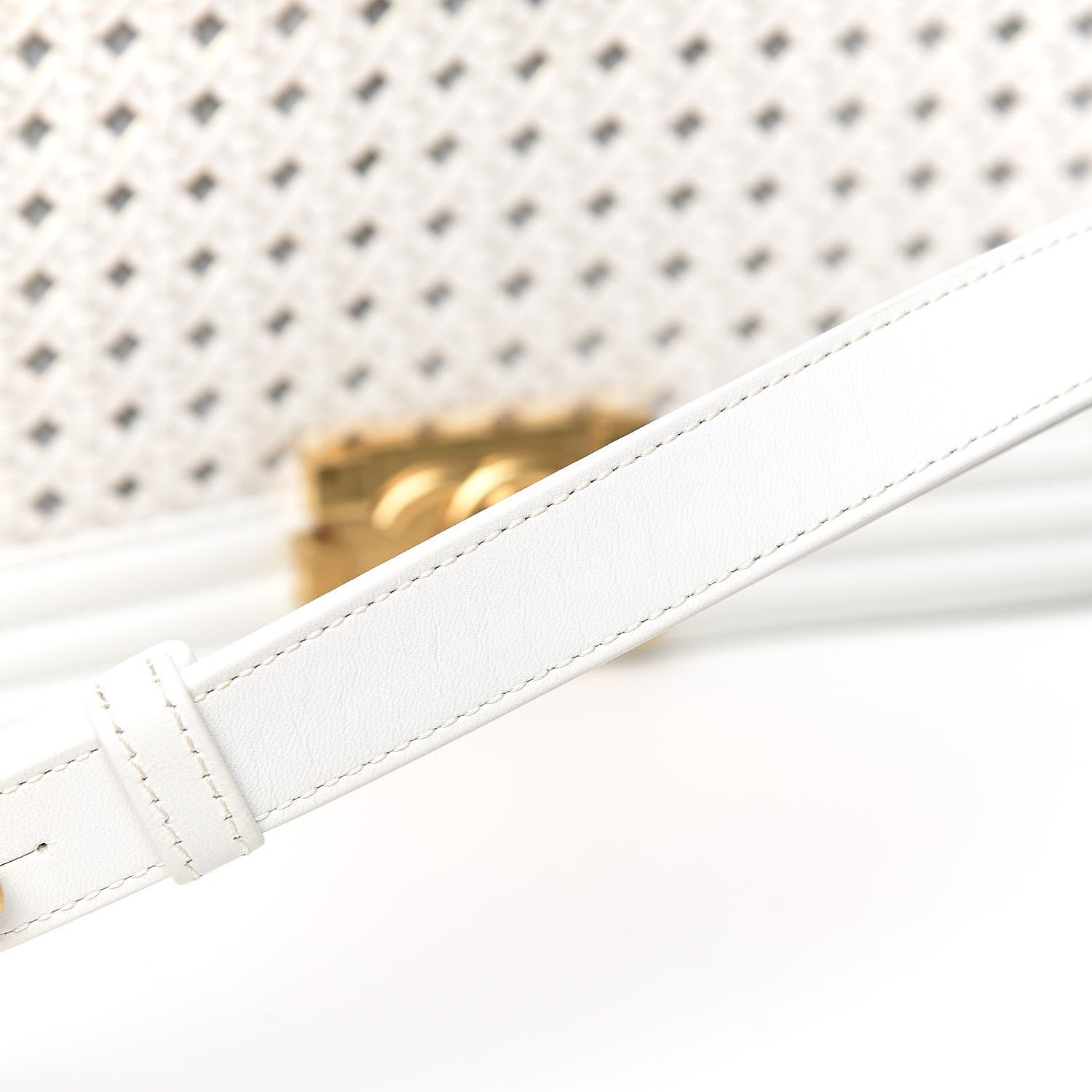 Chanel Sheepskin Braided New Medium Boy Reverso Flap White 13 of 16