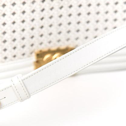 Chanel Sheepskin Braided New Medium Boy Reverso Flap White 13 of 16