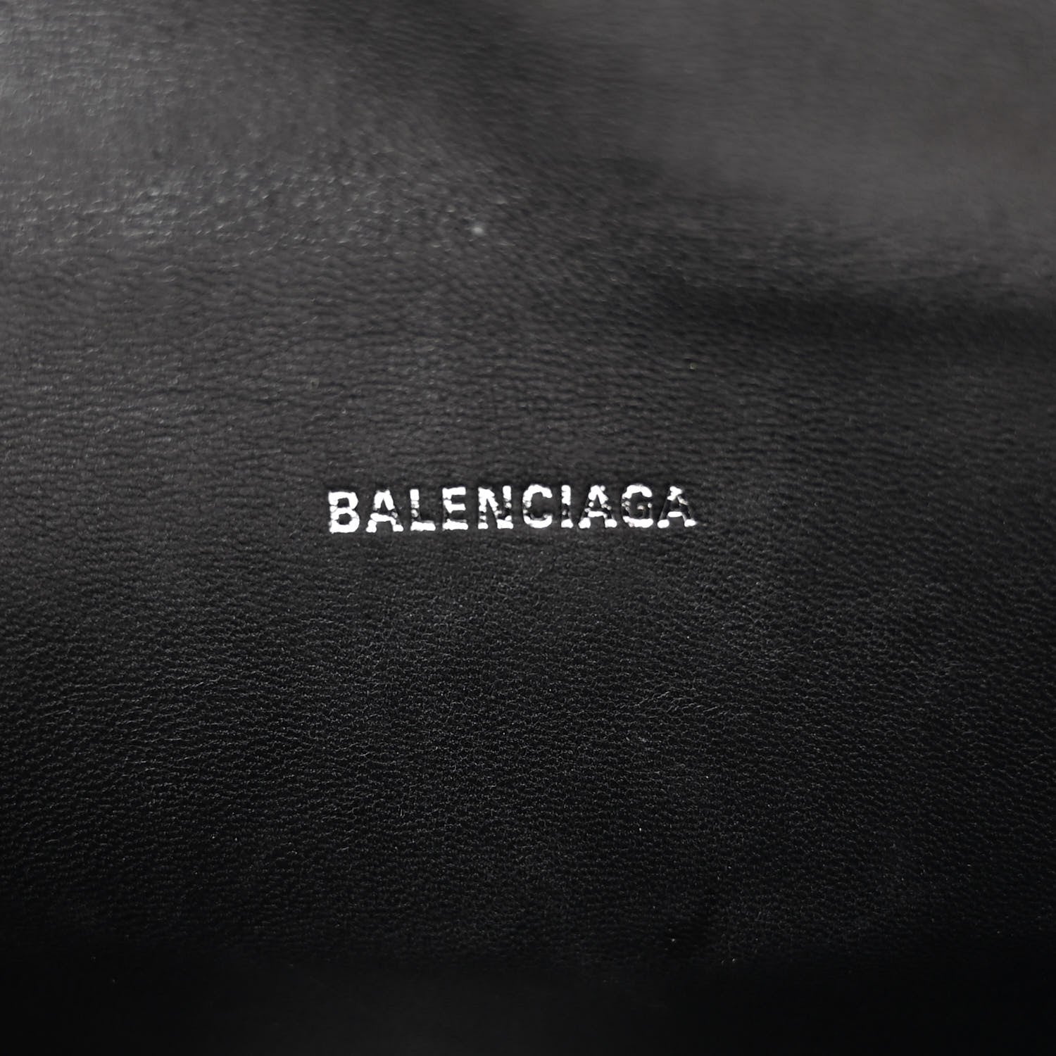 Balenciaga Shiny Calfskin Monochrome Crocodile Embossed Hourglass Top Handle Bag XS Black 6 of 9