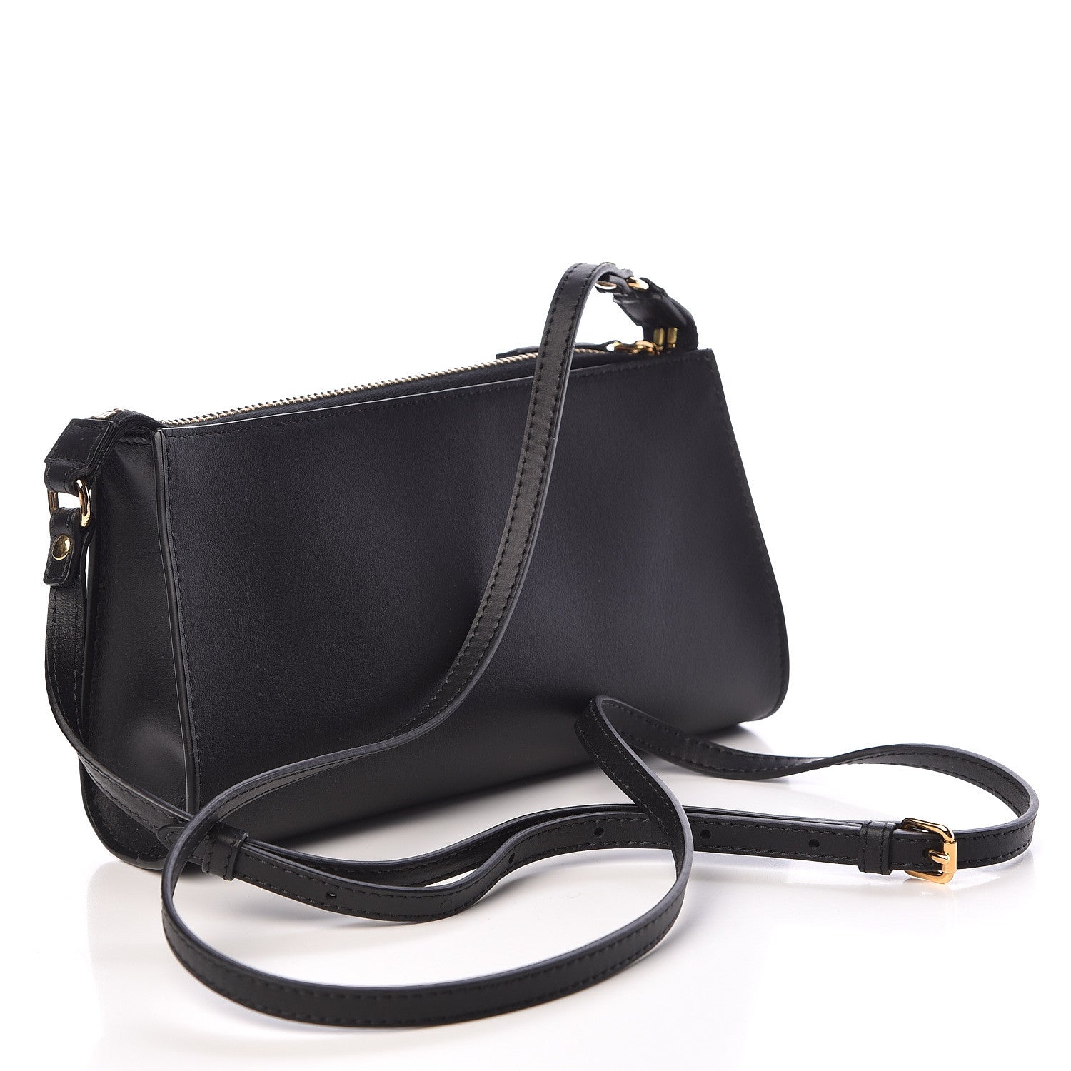 Fendi Vitello Baltico Mini Pouch Crossbody Pouch Black 3 of 11
