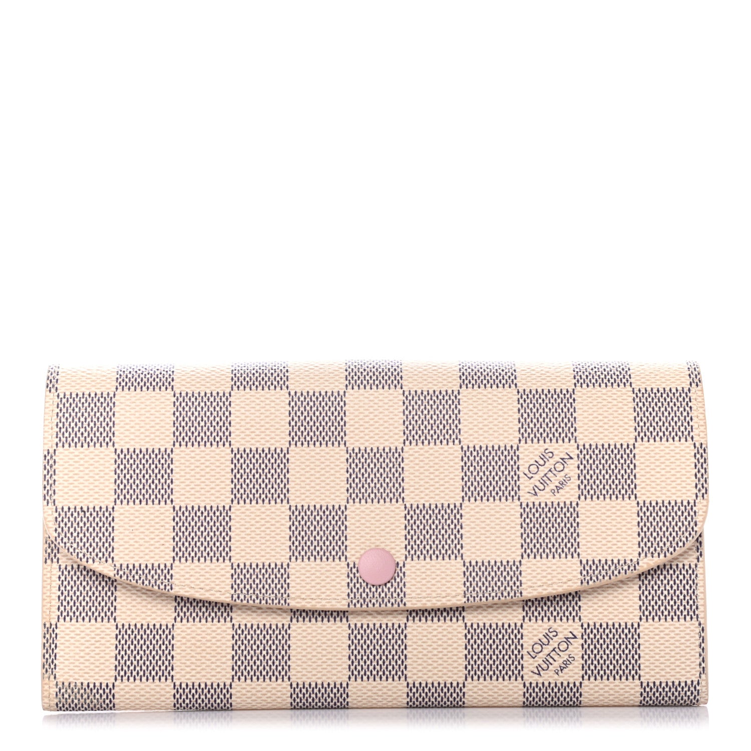 Louis Vuitton Damier Azur Emilie Wallet Rose Ballerine 1 of 6