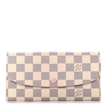 Louis Vuitton Damier Azur Emilie Wallet Rose Ballerine 1 of 6