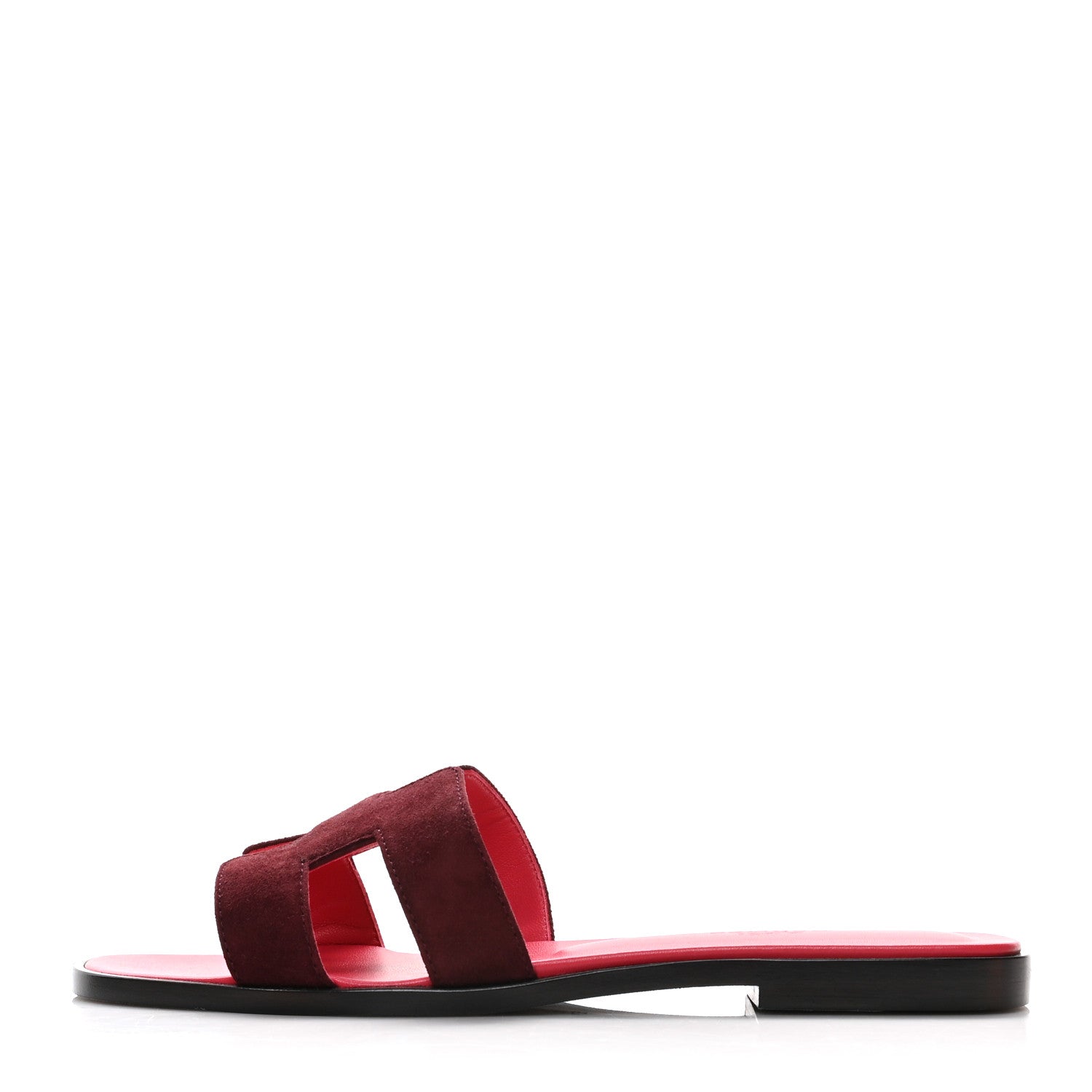 Hermes Suede Goatskin Oran Sandals 37 Rose Rouge Marsala 1 of 10