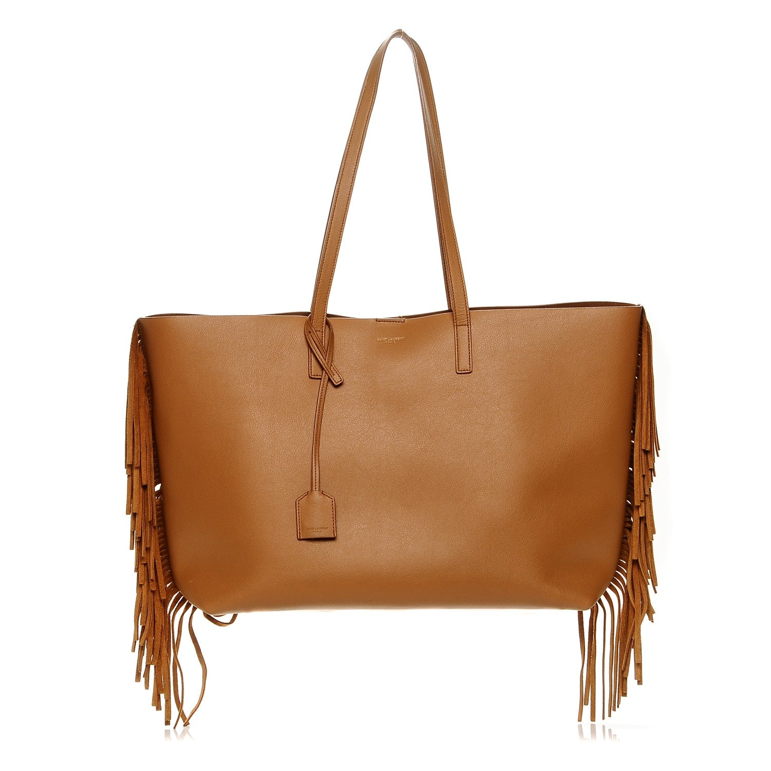 Saint Laurent Calfskin Large Fringe Shopping Tote Tan 1 of 8