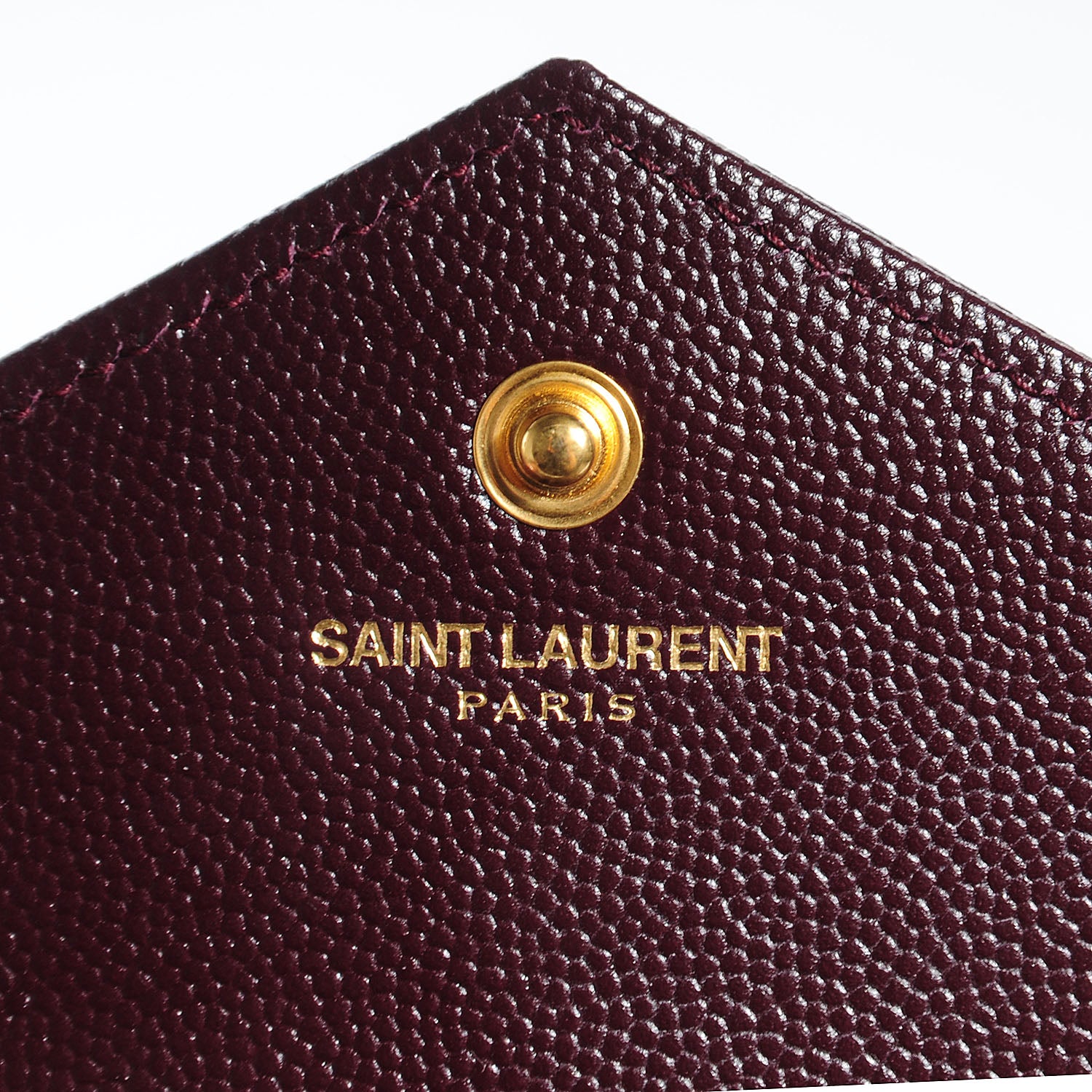Saint Laurent Grain De Poudre Matelasse Chevron Monogram Chain Wallet Bordeaux 6 of 8