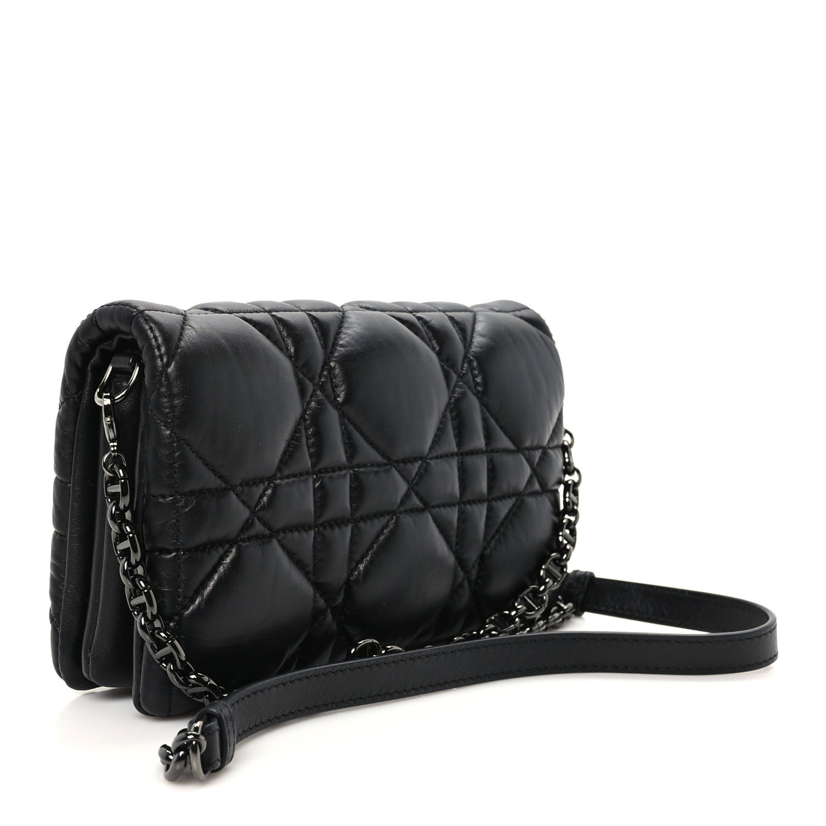 Christian Dior Calfskin Macrocannage Mini Caro Bag Black 2 of 9