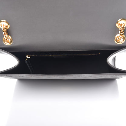 Saint Laurent Grain De Poudre Matelasse Chevron Large Monogram Satchel Earth 6 of 9