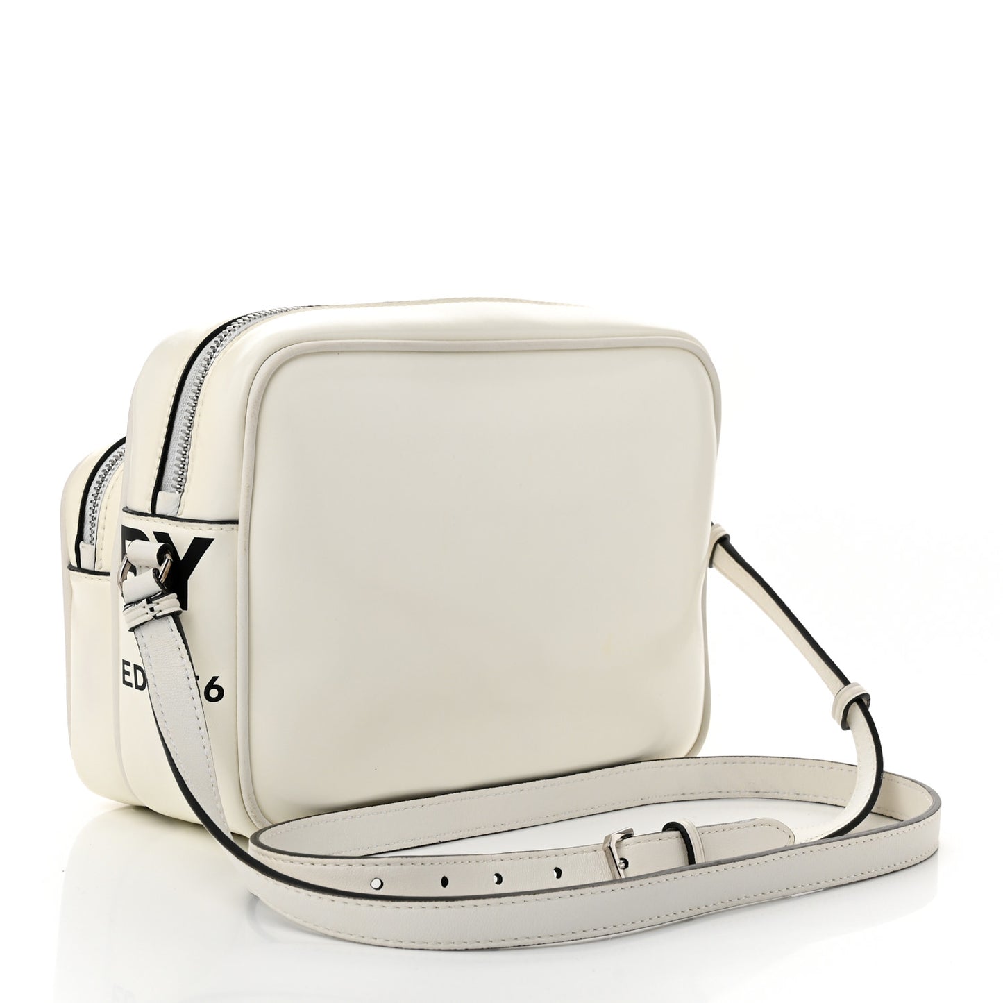 Coated Canvas Horseferry Print Medium Camera Bag White