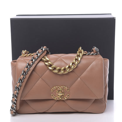 Chanel Lambskin Quilted Medium 19 Flap Brown 11 of 11
