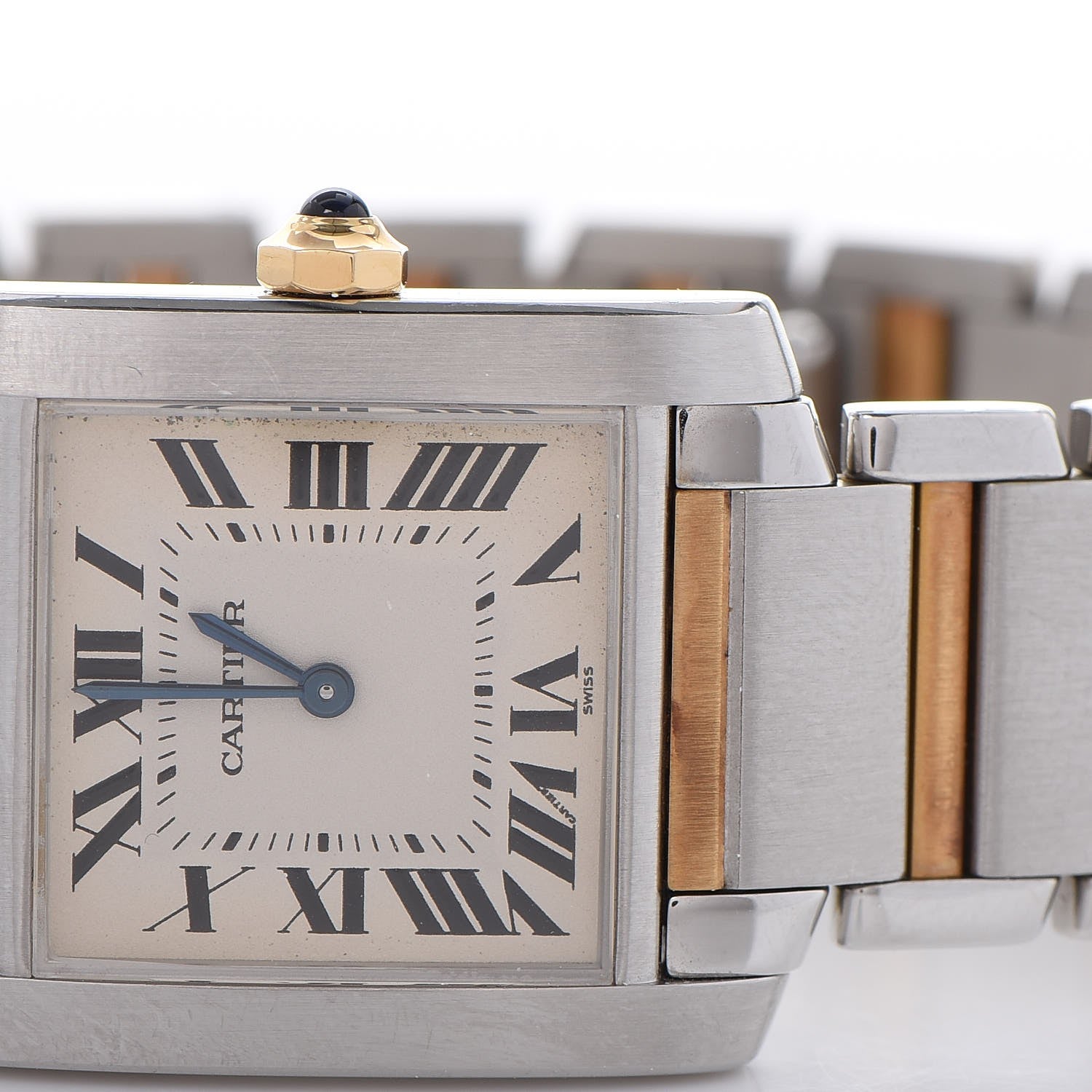 Cartier Stainless Steel 18K Yellow Gold 25mm Tank Francaise Quartz Watch 5 of 11