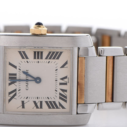 Cartier Stainless Steel 18K Yellow Gold 25mm Tank Francaise Quartz Watch 5 of 11