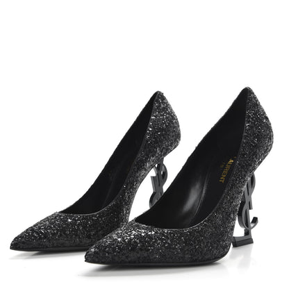 Saint Laurent Glitter Opyum 100 Pumps 36 Black 3 of 10
