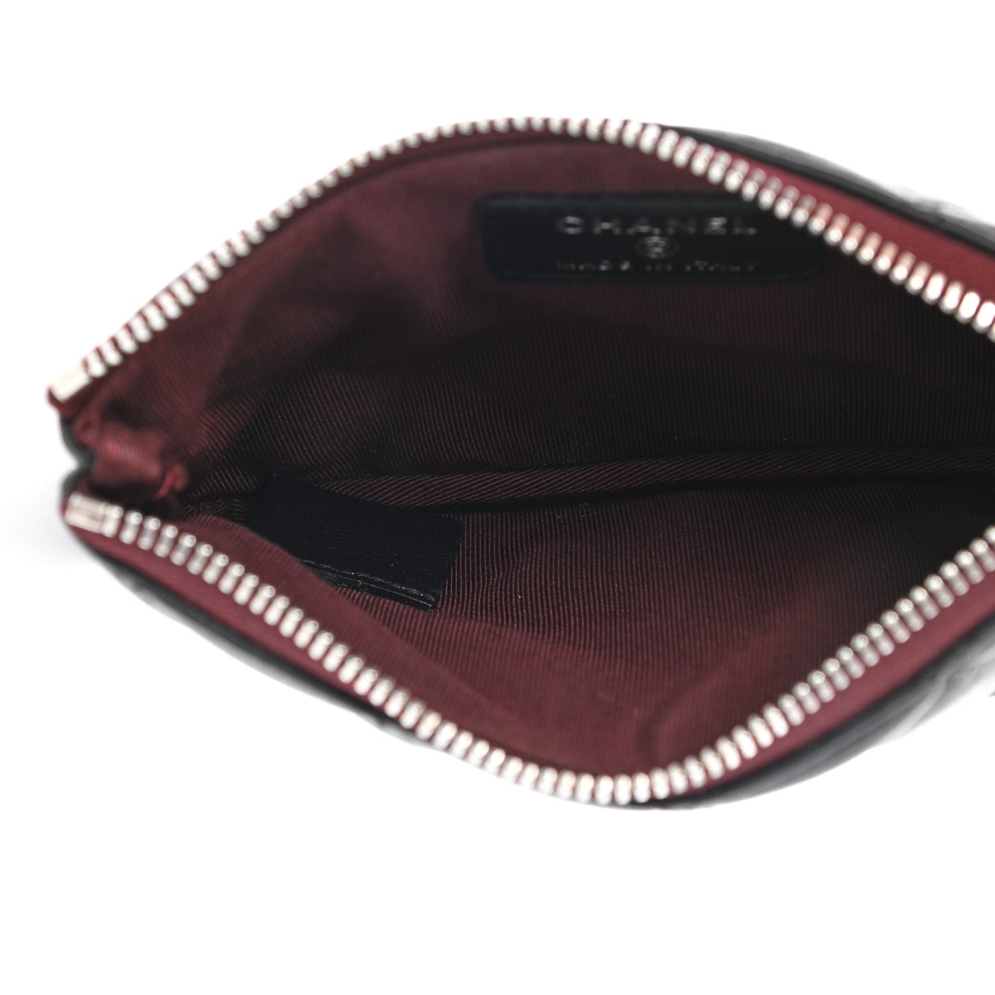 Lambskin Quilted Small Cosmetic Case Black