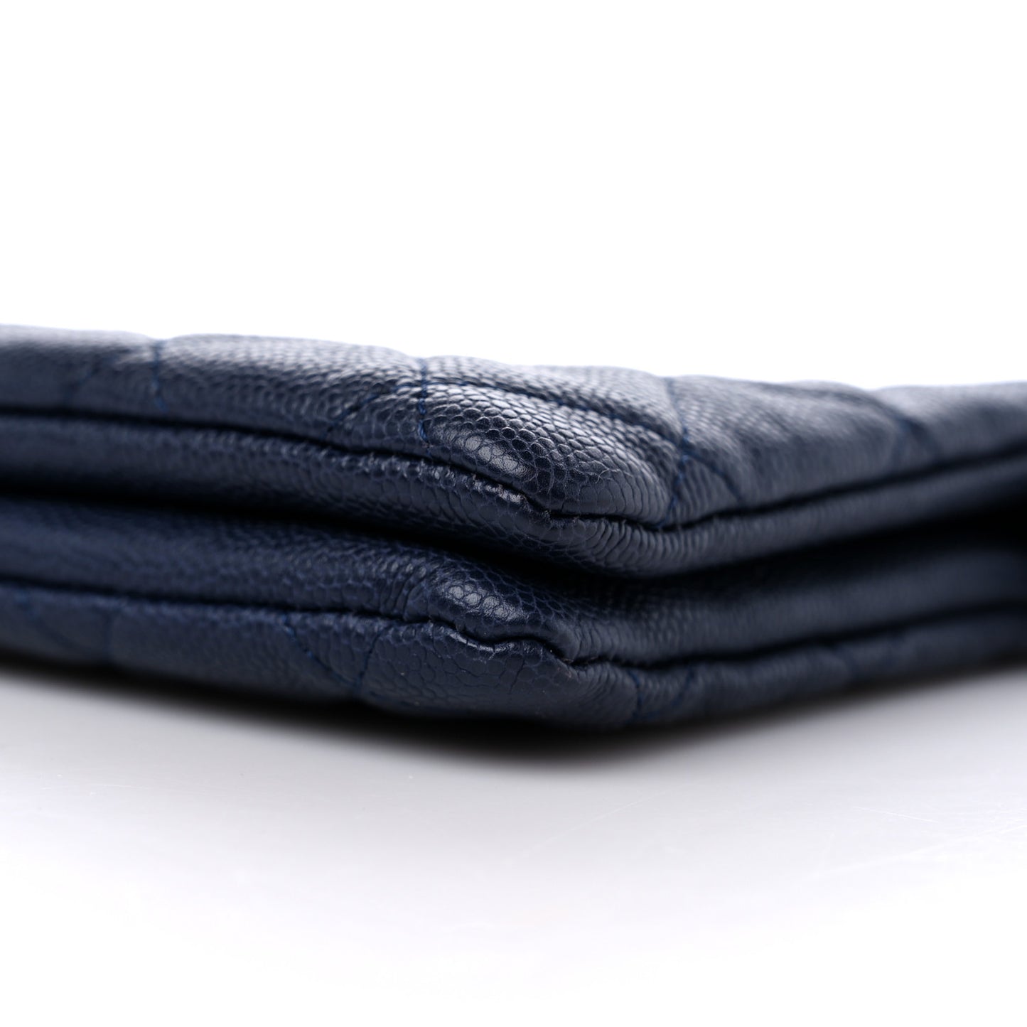 Caviar Quilted Small Zipped Boy Pouch Navy
