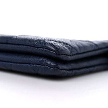 Chanel Caviar Quilted Small Zipped Boy Pouch Navy 10 of 10
