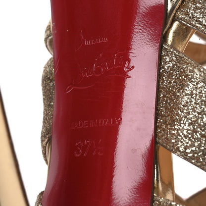 Christian Louboutin Glitter Mini Specchio Balota Platform Sandals 37.5 Gold 8 of 16