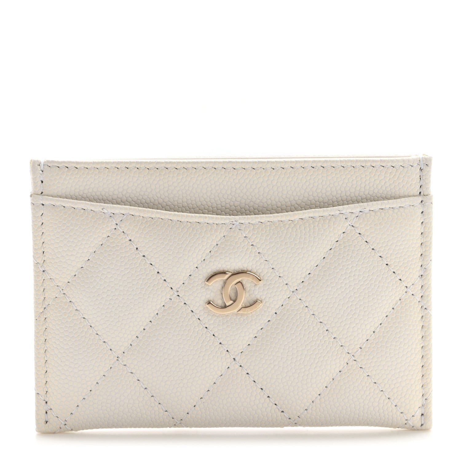Chanel Caviar Quilted Card Holder White 1 of 10