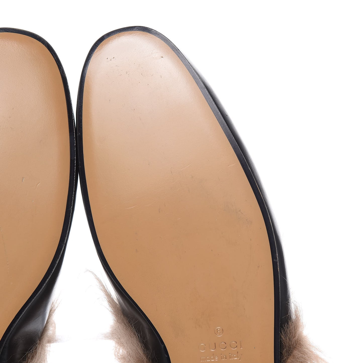 Calfskin Fur Mens Princetown Slippers 10.5 Black