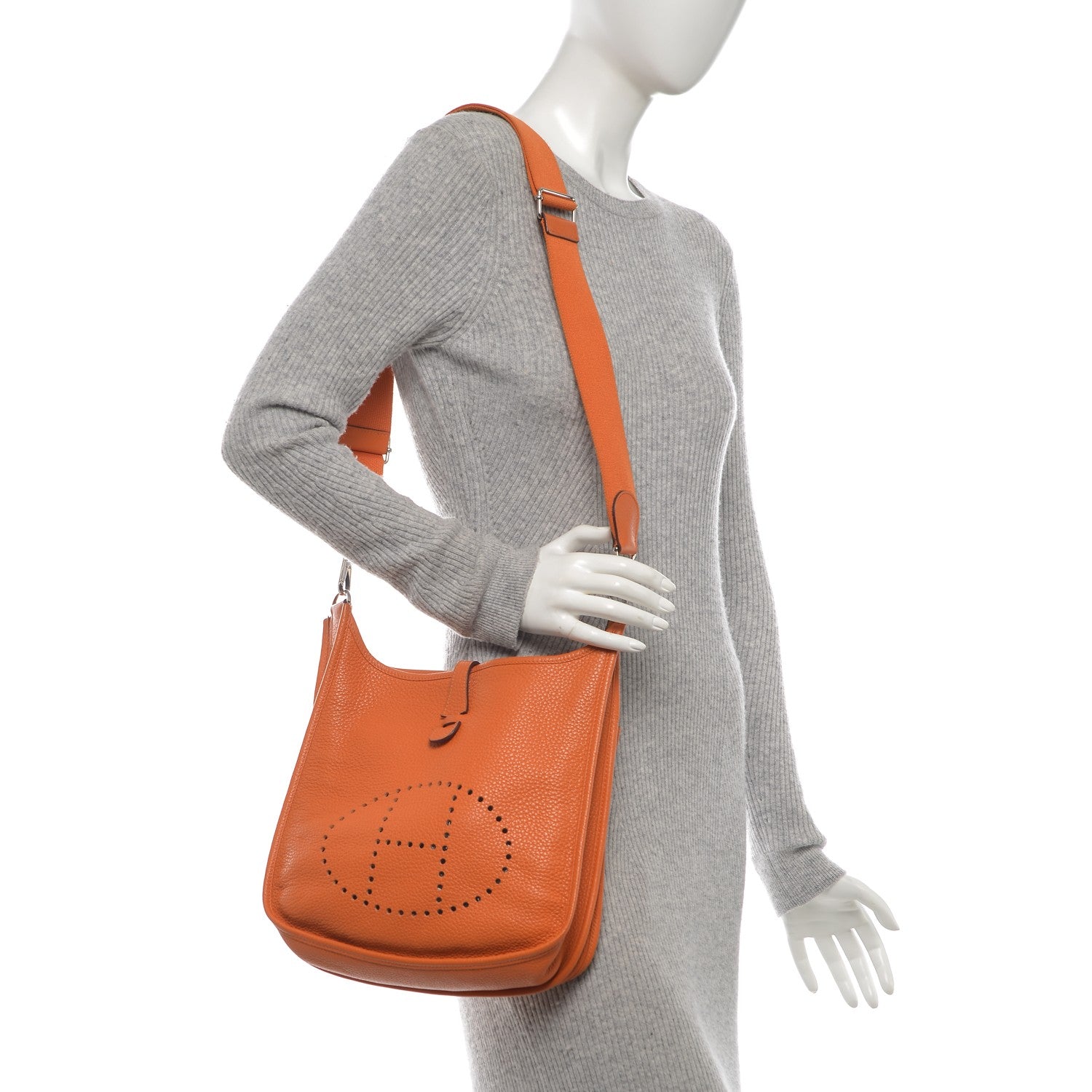 Hermes Taurillon Clemence Evelyne III PM Orange 2 of 9