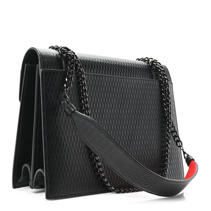 Christian Louboutin Calfskin Diamond Embossed Extra Large Elisa Shoulder Bag Black 3 of 10