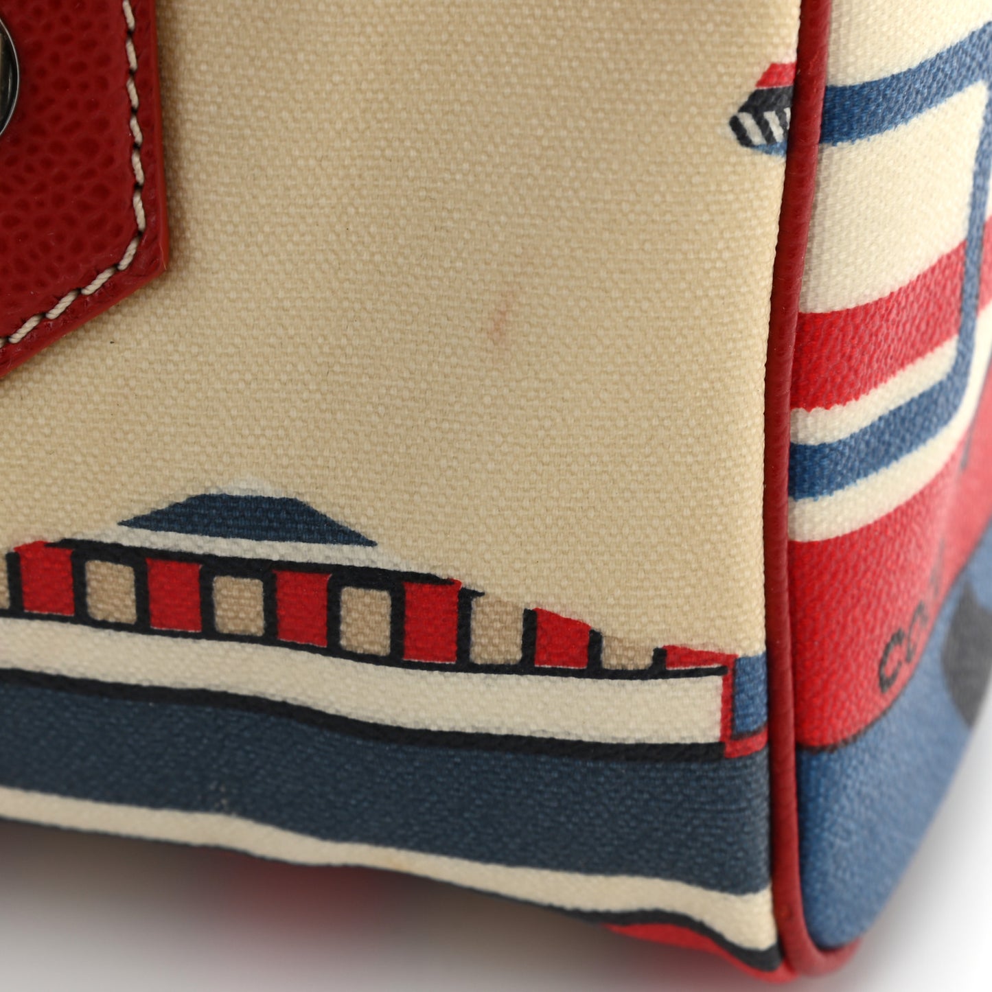 Coated Canvas Le Train Boston Bag Red