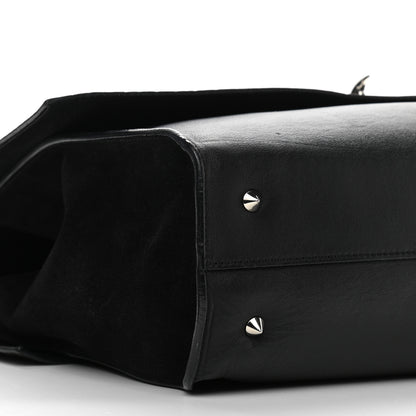 Givenchy Calfskin Crocodile Embossed Medium Shark Lock Satchel Black 9 of 11