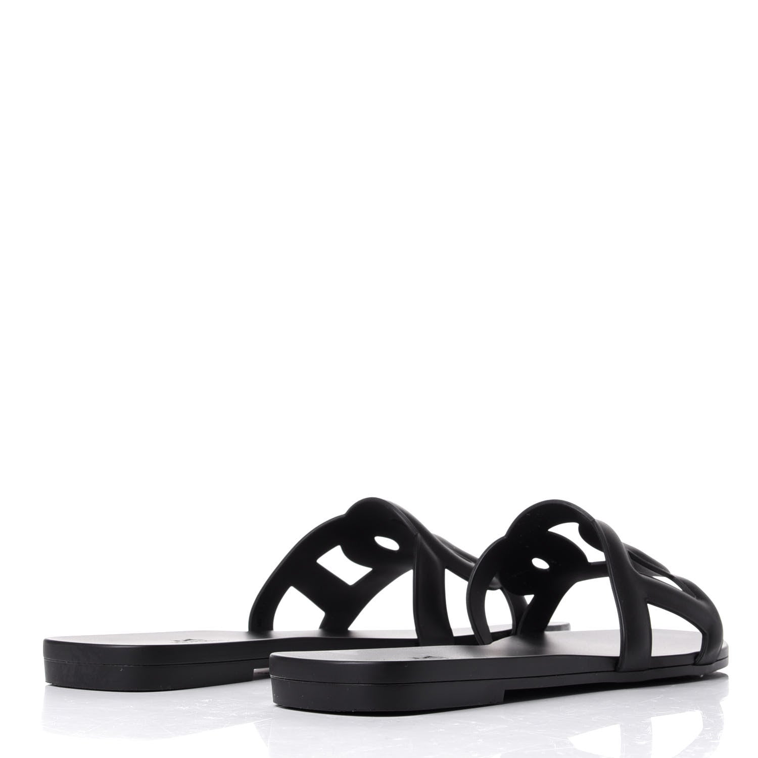 Hermes Rubber Aloha Sandals 39 Black 4 of 9