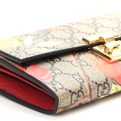 Gucci GG Supreme Monogram Tian Padlock Continental Chain Wallet Beige Multicolor 10 of 11