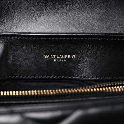 Saint Laurent Calfskin Y Quilted Monogram Small Loulou Chain Satchel Black 6 of 9