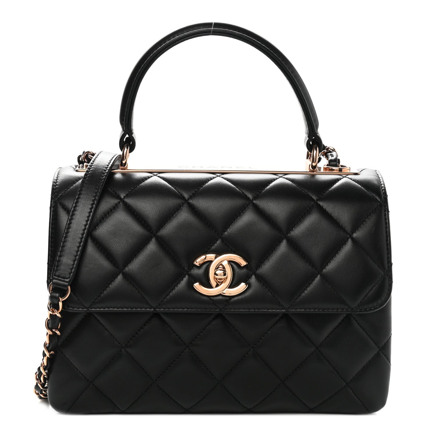 Chanel Lambskin Quilted Small Trendy CC Dual Handle Flap Bag Black 1 of 11