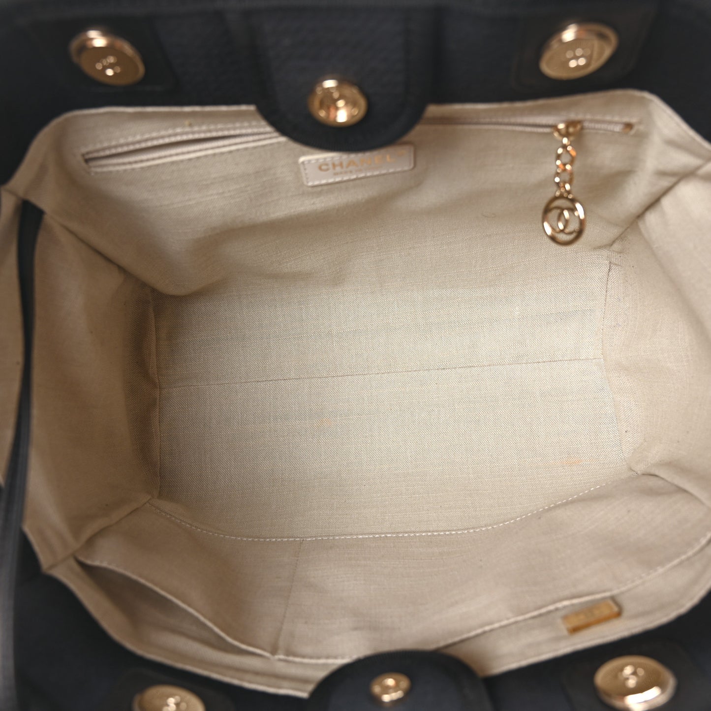 Mixed Fibers Small Deauville Tote Navy Blue