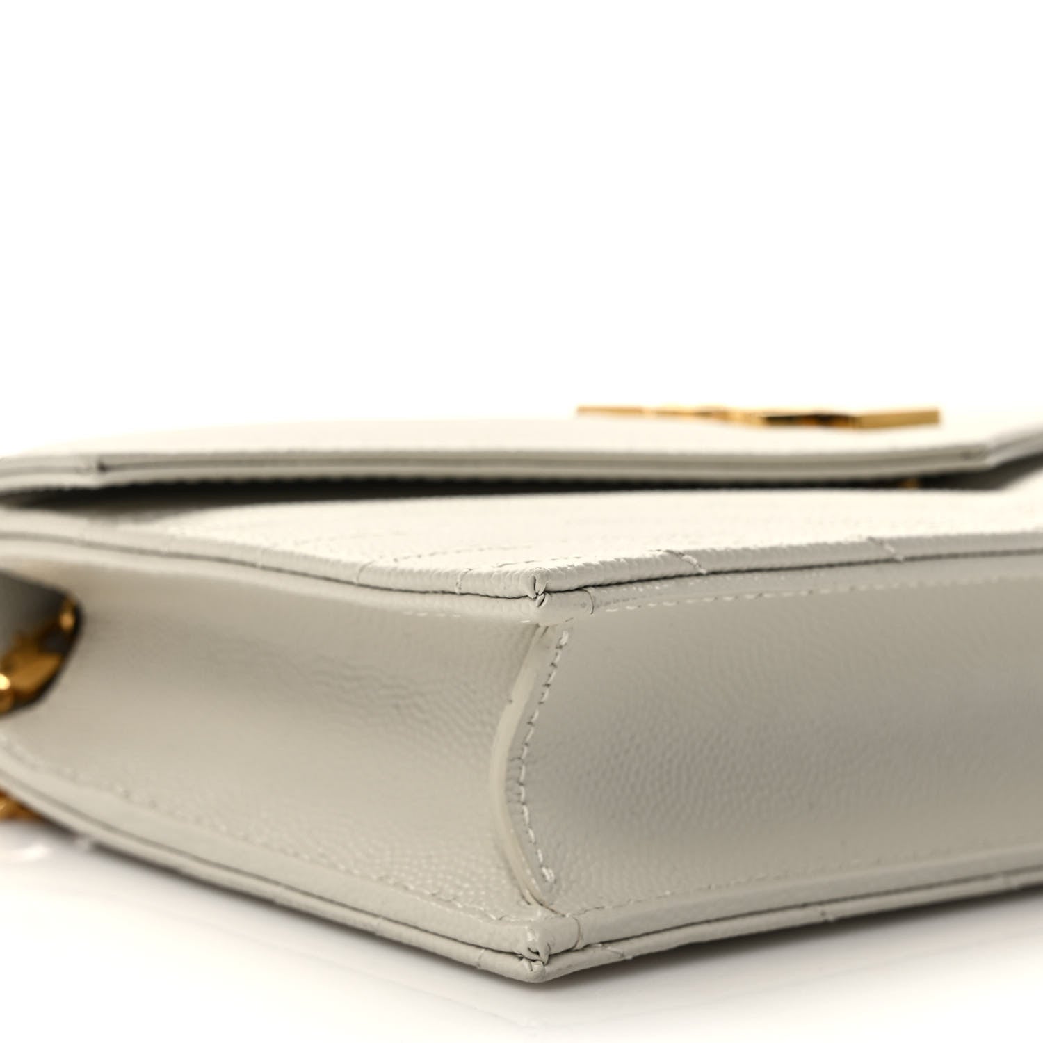 Saint Laurent Grain De Poudre Matelasse Chevron Monogram Envelope Chain Crema Soft 7 of 9