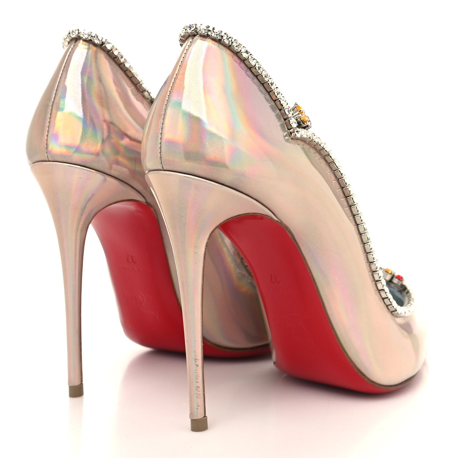 Christian Louboutin Patent Psychic Chick Queen 100 Pumps 37 White 4 of 8